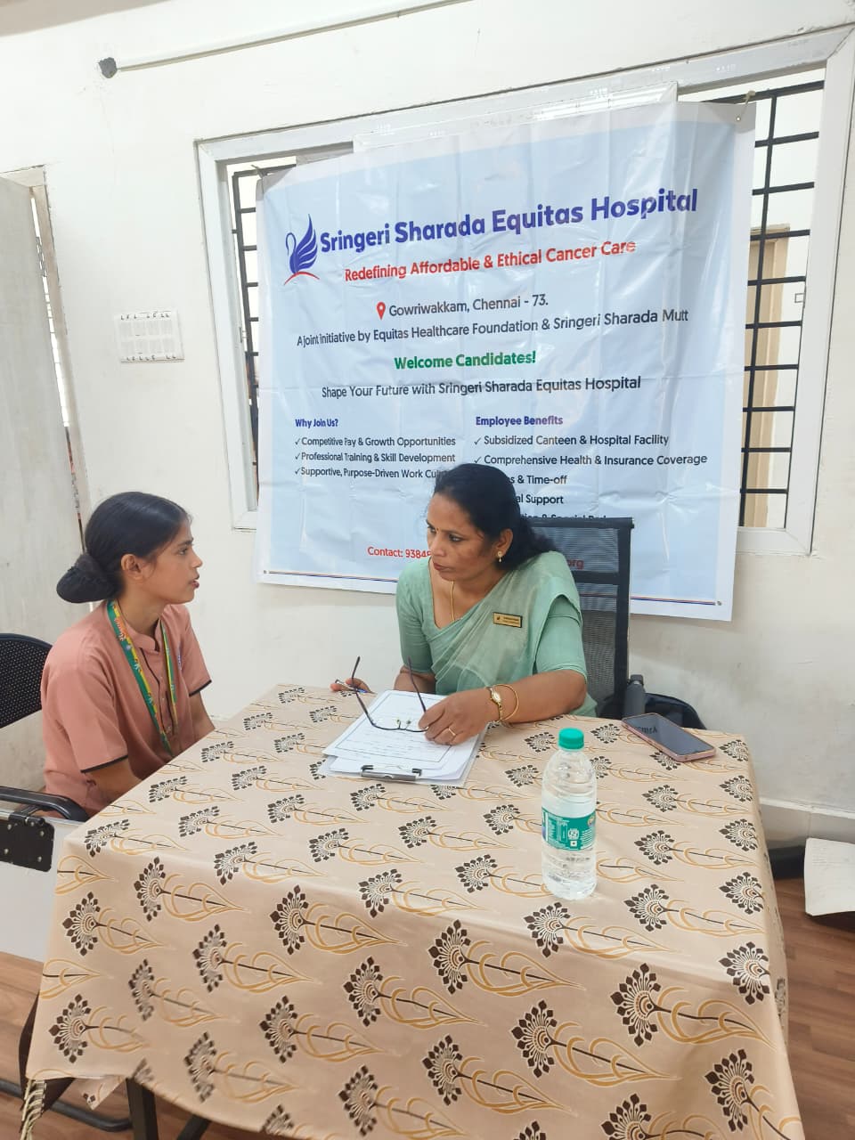 Campus Interview - Madha and Shringeri Sharadha Equitas Hospitals